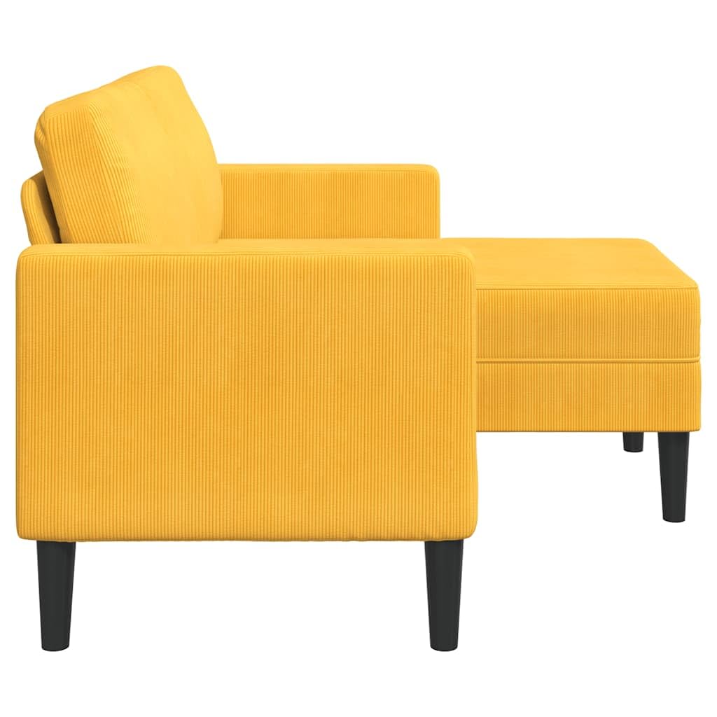 vidaXL Divano 2 Posti con Chaise Longue a L Giallo Chiaro 125 cm Lino, Divano a 2 posti Camera da Letto, divanetto, Divano a Due posti