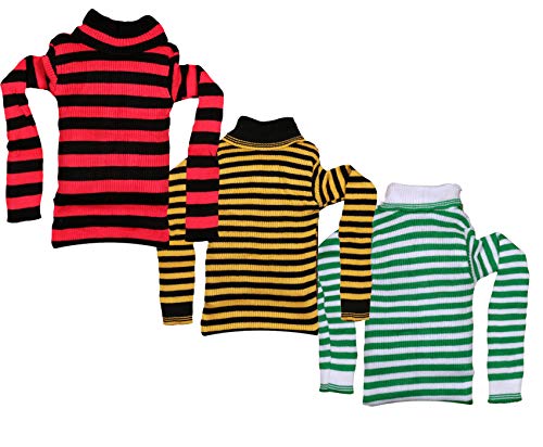 Image of IndiWeaves Girls Wollen Warm High Neck Full Sleeves T-Shirt /Inner /Skivvy for Winter Pack of 3(10110-171828-IW-G-P3-FREE Red /Yellow /Green 16