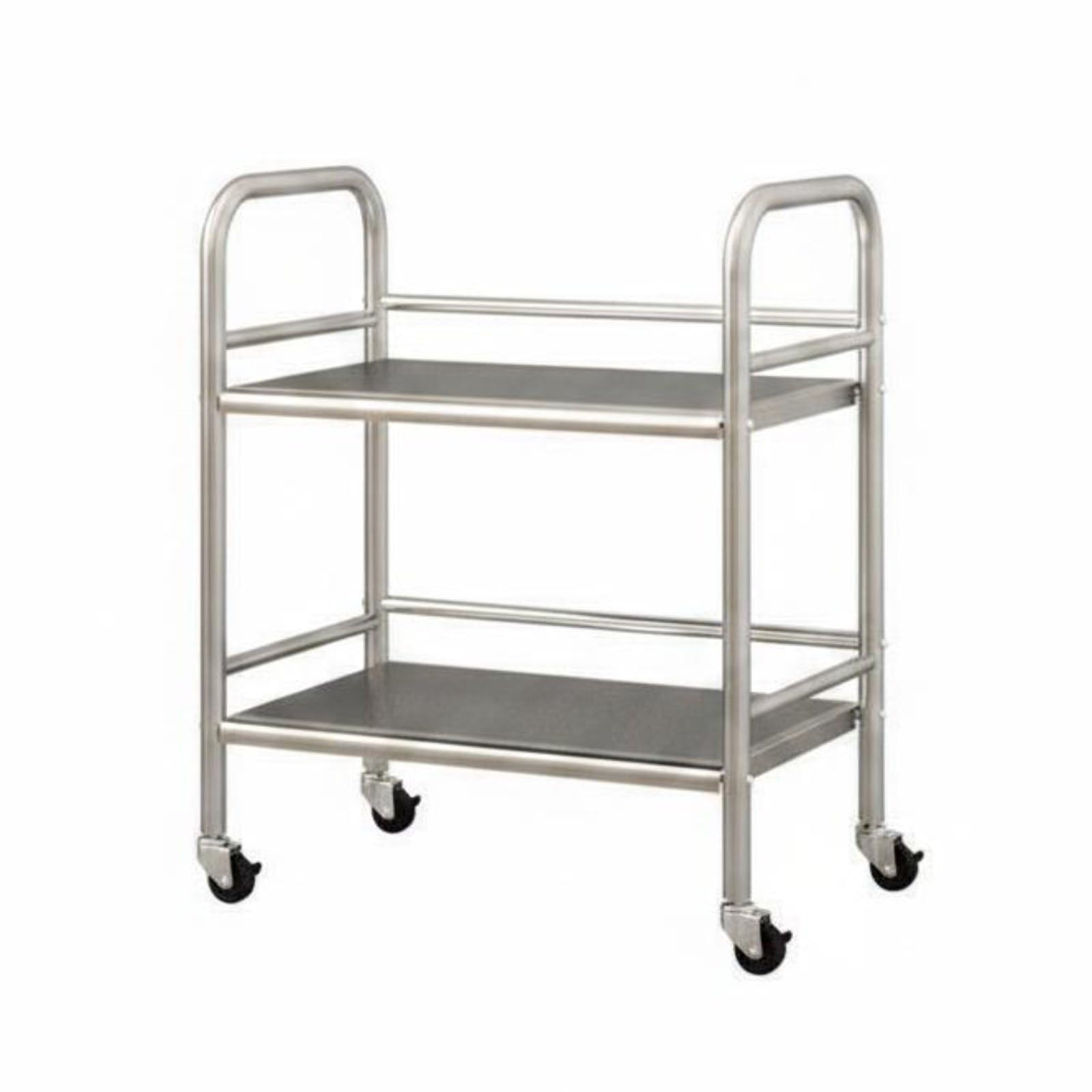 Amagogo Carrello da Cucina Scaffale Mobile, Carrello A Due Ripiani In Acciaio Inossidabile 60x40x71 Cm