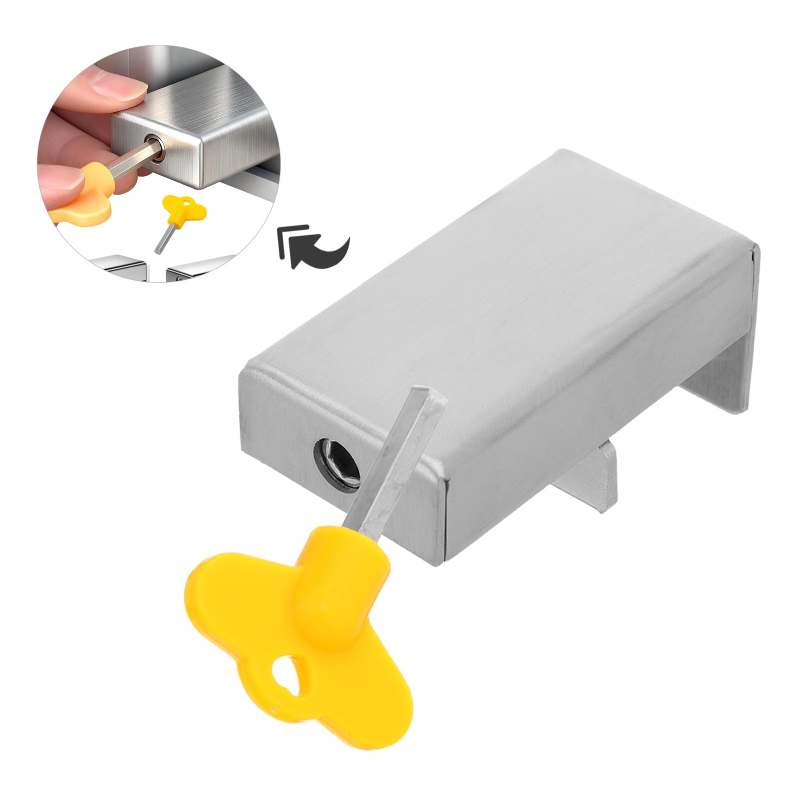 LIFKOME 6 Cerraduras de Acero Inoxidable para Ventanas Corredizas y Abatibles Llave Limitadores de Seguridad para Pestillos Ajustables Antirrobo para Puertas y Ventanas de Hogar