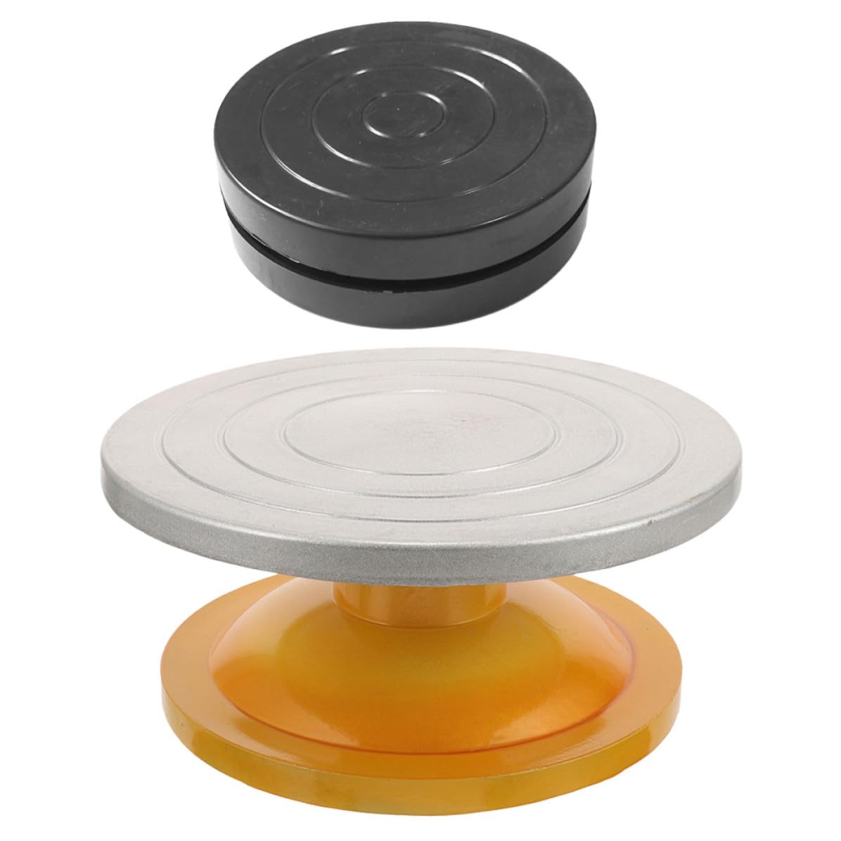 Kichvoe 2 Piezas Plato Giratorio para Decorar Pasteles de Plástico y Metal Rotación Flexible y Fácil de Limpiar, Soporte Adecuado para Amigos Que Aman la Repostería