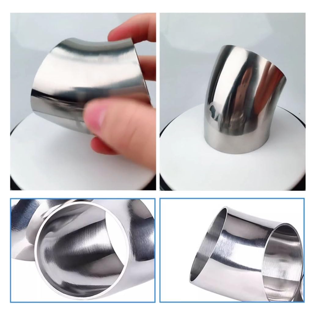 Accesorios de fontanería Accesorios de acero inoxidable, 1 pieza de codo de 45 grados, 19 mm, 25, 32, 34, 38, 45, 51, 57, 63, 76, 89, 102, 108, 114, 133, 159 mm de diámetro exterior, accesorio de tube