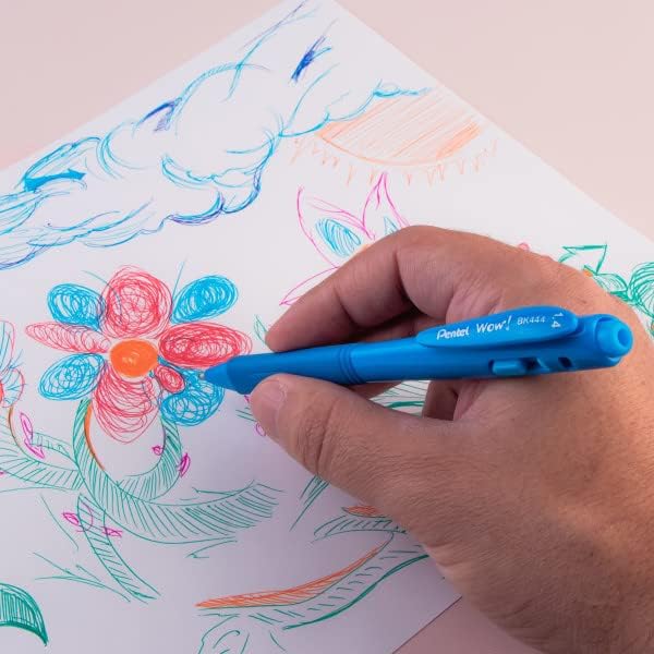 Miniatura 8 de Pentel Wow Bolígrafo retráctil 0055in línea negrita colores de tinta surtidos paquete de 8