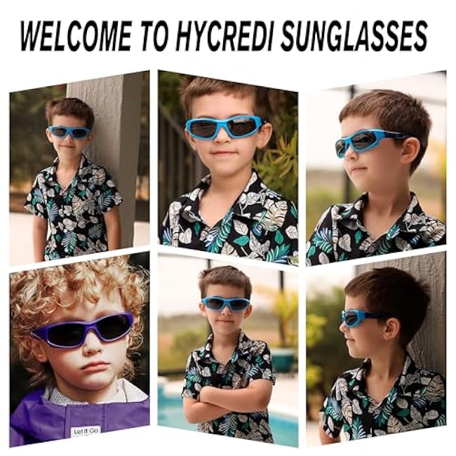 Kids Sports Polarized Sunglasses- Unbreakable Baseball Running Cycling Golf Sun Glasses for Boys Girls Age 4-12