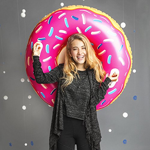 BigMouth Inc. Donut Snow Tube - 3 ft. Wide Inflatable Snow Tube with Easy Grip Handles, Made of Durable Vinyl with Welded Seams - Makes a Great Gift