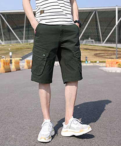 Pantalon court bermudas amples en coton style militaire décontracté