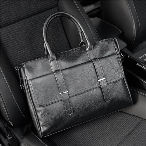 Leather Briefcase for Women Business Handbags Men Briefcase Luxury Fashion Leather Men's Top-Handle Bag with Shoulder Strap Crossbody Bag Mens Satchels4