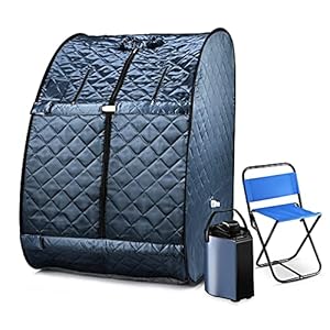 Personal Steam Sauna,Portable steam Sauna for Home,Foldable Sauna with 3L, up to 90min,800W Steam Generator with Safety Protection,Remote Control & Portable Chair,UL Certification Passed