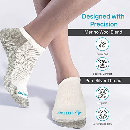 Tru47 Sanitized Silver Grounding Socks - High End Earthing Socks For Men & Women/99% Pure Silver Thread/Moisture Wicking/Long Lasting/Keep Your Feet Healthy/Good For Yoga & Meditation (Xl, No Show) #TOP4