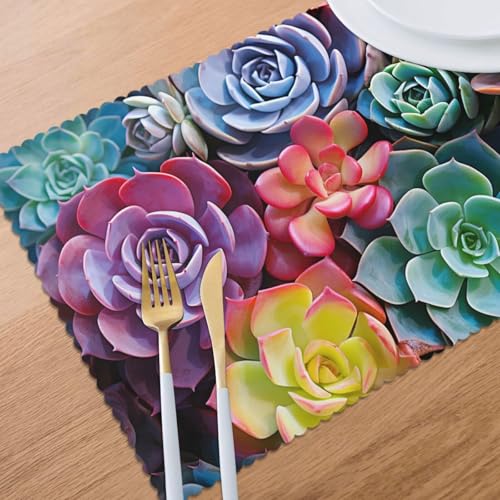 Set de table vinyle résistant à la chaleur lot de 6 tapis de table modernes - 7