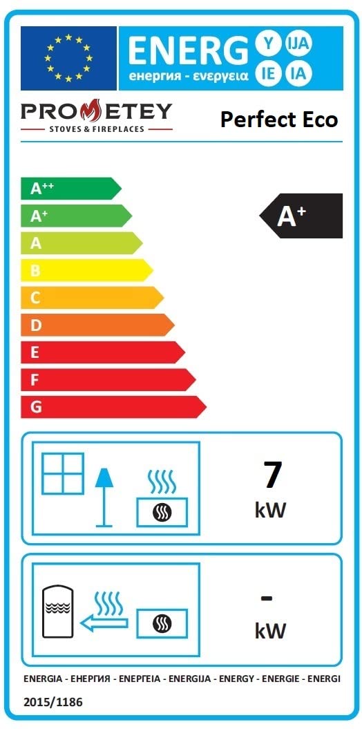 Estufa de leña Prometey con chimenea, compartimento de horneado y cocina Perfect Eco, 7 kW, estufa de leña para taller, cabaña, estufa de jardín