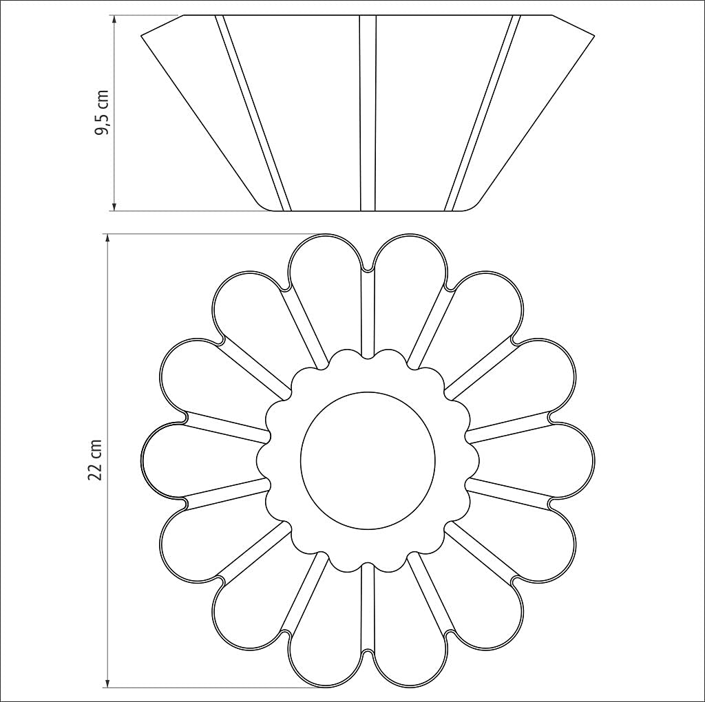 TRAMONTINA - Stampo per Brioche Brasile, in alluminio antiaderente, colore grafite, cottura rapida e uniforme, alta durata, dimensioni 22 cm e capacità 1,3 l