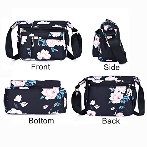 Fabuxry Purses and Shoulder Handbags for Women Crossbody Bag Messenger Bags (Floral-A) - Thumbnail 3