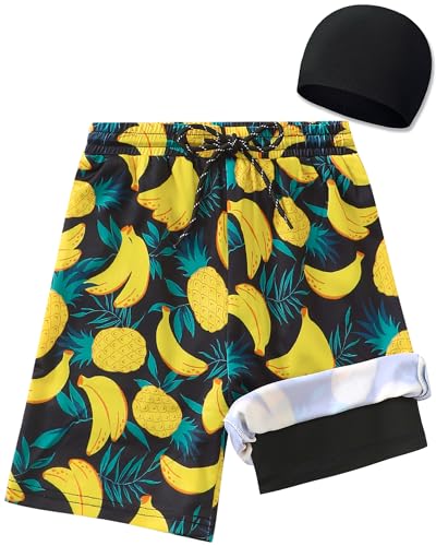 Sewetier Youth Boys Swim Trunks Swimming Shorts for Boy Size 7(Banana)