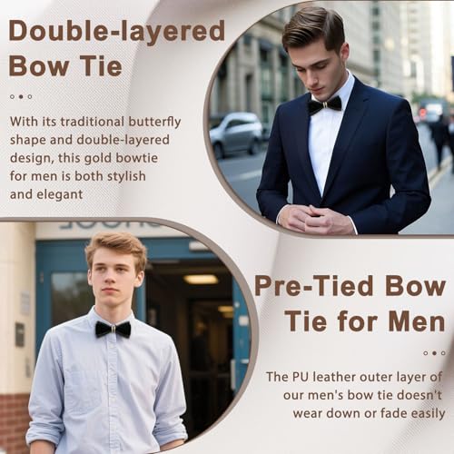 Image of Men's PU Velvet Rhinestone Bow Tie for Wedding | Adjustable neck strap, Soft velvet finish, For tuxedo and prom events, No tying required, Elegant rhinestone accent