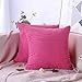 Artscope 2er-Set Dekorativ Kissenbezüge 45 x 45 cm Weicher Kordsamt Kissenbezug Reine Farbe Großer Mais Kissenhülle Set Kissen Fall für Sofa Auto Schlafzimmer Zuhause Zierkissenbezüge (Pink)