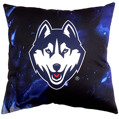 Image of College Covers Connecticut Huskies 2 Sided Color Swept Decorative Pillow, 16 inch, Made in The USA