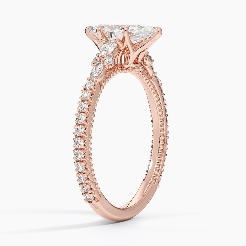 Certified 1,2,3 Carat Marquise Lab Grown Diamond (VS1 & VVS2) 10K 14K 18K Gold Wedding Engagement Ring For Womens Nature Inspired Moissaite Ring Christmas Gift4