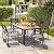 Homall Patio Dining Set 7 Pieces Outdoor Furniture Table and 6 Textilene Chairs, Light Grey