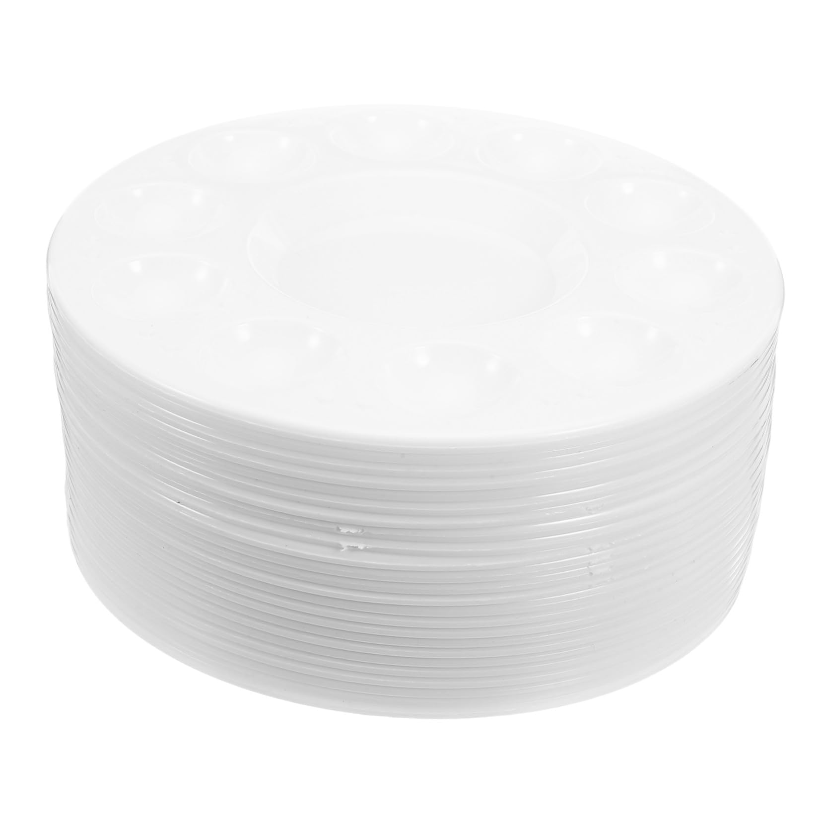 LIFKOME 50 Szt. Paluj tace kolorów plastikowa farby Malowanie materiałów Taca na farby akwarelowej Taca do mieszania kolorów White