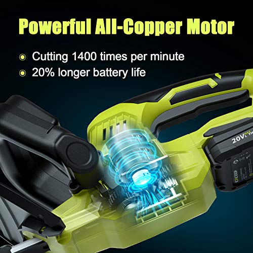 CACOOP 20V 22in Cordless Hedge Trimmer with Battery and Charger,5.5-lb Lightweight Battery Powered Electric Hedge Bush Trimmer Portable for Cutting Shrubs Garden Outdoor