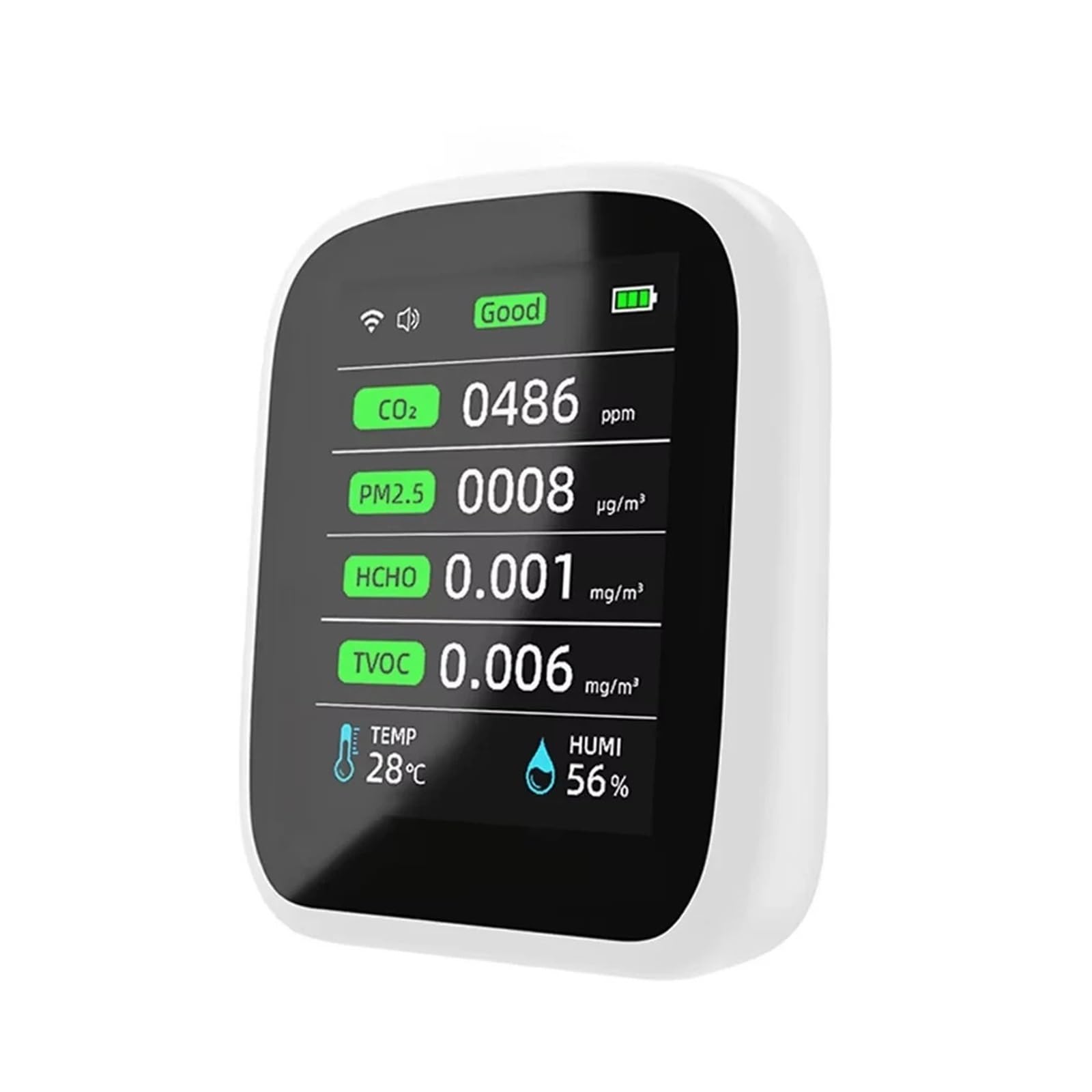 monitor de calidad del aire, CO2 PM1.0 PM2.5 PM10 Monitor De | Con Calidad Del Aire WIFI 8 En 1, Medidor De Temperatura Y Humedad, Detector De Dióxido De para probar cámaras CCTV e IP.