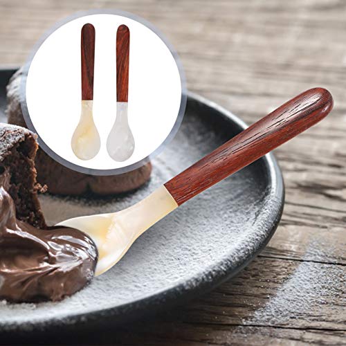 Cabilock 2 Cucharas Pequeñas Cucharas de Caviar Cuchara de Nácar Cucharas de Sopa Cucharas de Cóctel para Vajilla con Mango de Madera para Postre Té Café Helado Baby Shower - Imagen 7