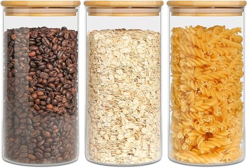 ComSaf Glass Storage Jars 900ML Set - High Borosilicate