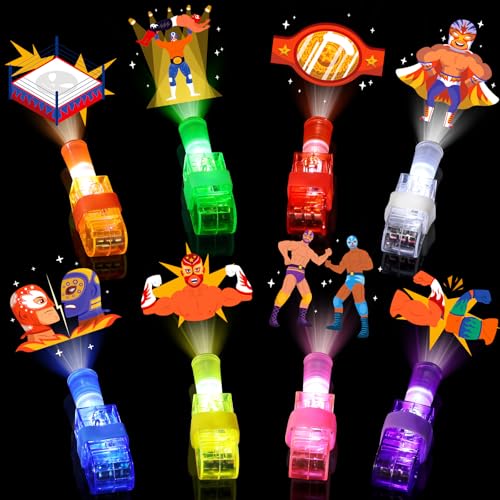 Sauyoza 36 Pack Wrestling Fighter Finger Lights Birthday Party Favors for Kids Goodie Bag Stuffers Classroom Treasure Box Rewards Party Supplies for Boys & Girls