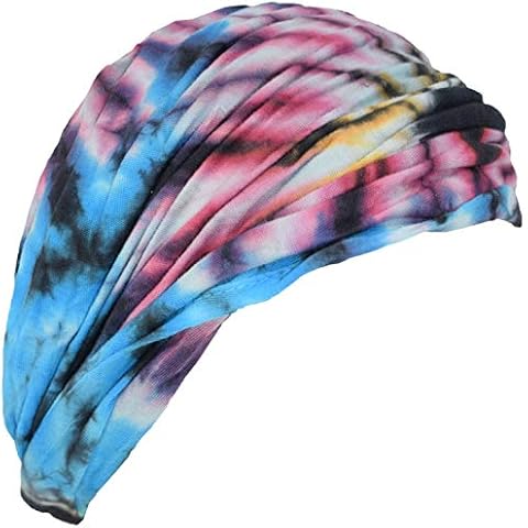 Gheri Cotton Tie Dye Headwrap Sky Rainbow Cover