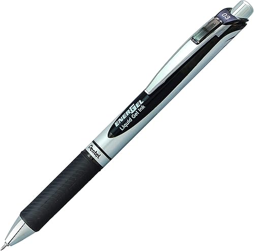 Miniatura 2 de Pentel Energel - Bolígrafo de punta ultra fina de 0.012 in, punta de aguja, bolígrafo de gel líquido retráctil Deluxe Rtx, 3 negros y 3 azules,