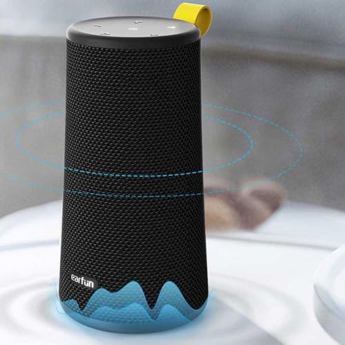 Image of EarFun UBOOM Bluetooth Speaker, [24W Stereo Sound] Boom Bass, 360 Surround Sound, Sweatshield IPX7 Waterproof, Indoor & Outdoor Modes, Dual Pairing, 24Hrs, Portable Wireless Speaker for iPhone etc