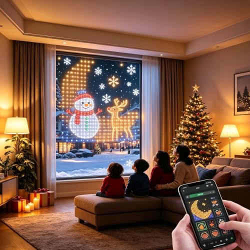 App Programmable Curtain Lights, Smart RGB Pixel LED Curtain String Lights - Image 4
