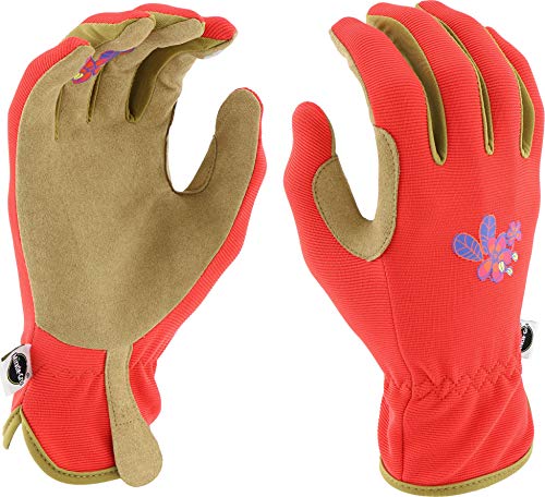 Miracle-Gro MG86201 Synthetic Leather Palm Gloves – [Orange, Medium/Large], Touchscreen Compatible - image 1