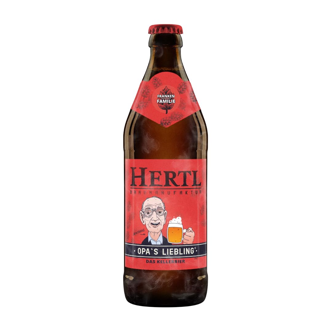 Hertl Opa's Liebling Kellerbier - Fränkisches Kellerbier aus der Braumanufaktur Hertl | Bernsteinfarben | Mild, Malzig | 0,5L 4.8% vol