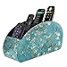Fintie Remote Control Holder, Vegan Leather TV Remote Caddy Desktop Organizer 5 Compartments Fits TV Remotes, Media Controllers, Office Supplies, Makeup Brush, Blossom