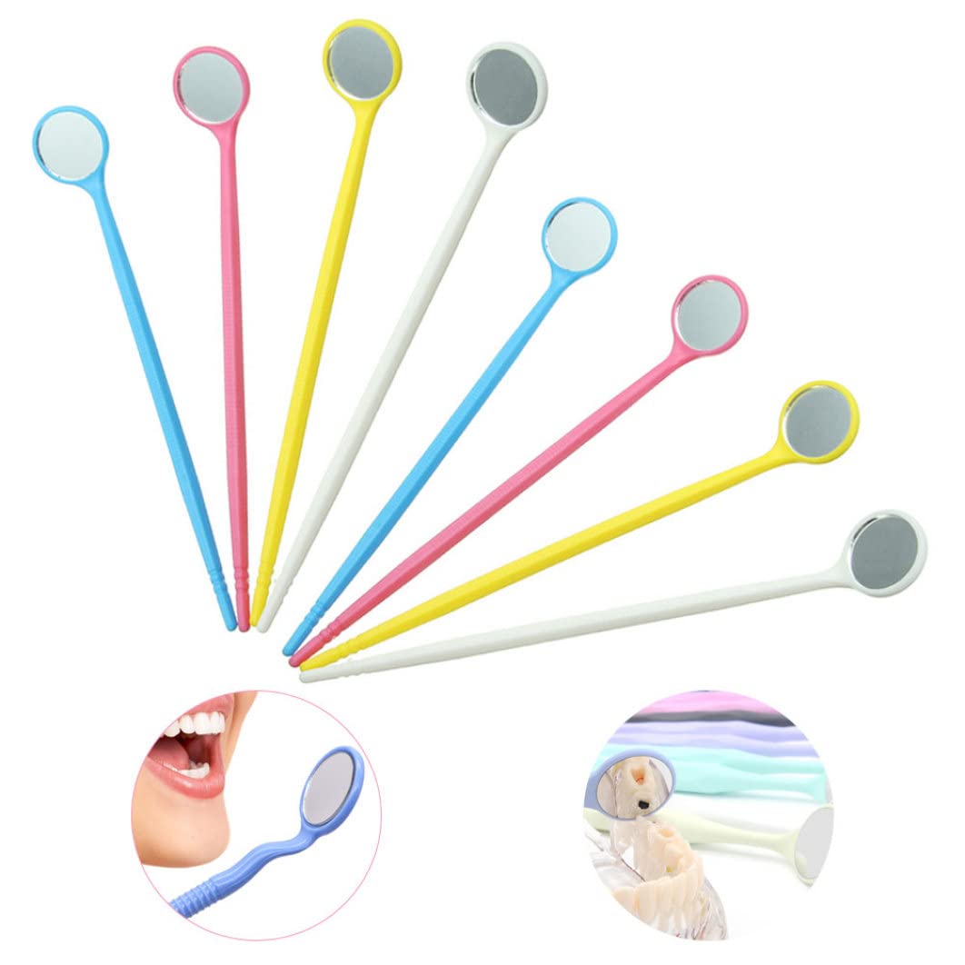 Miroir buccal, 100 pièces, miroir buccal jetable anti-buée, outils dentaires portables avec poignée antidérapante en PC, outil de retrait léger 6, 30x0, 79 pouces, couleur aléatoire