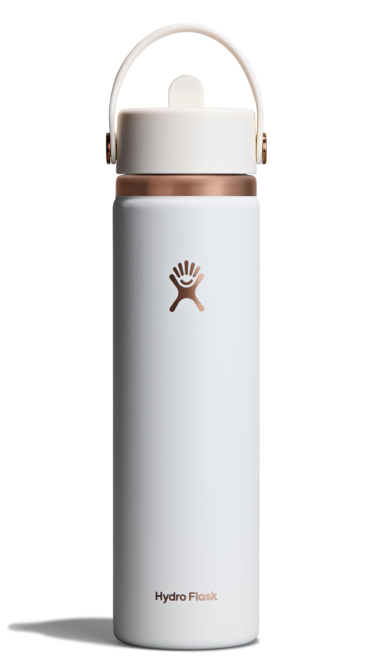 Hydro Flask – Wide Flex Straw Cap 710 ml (24 oz) Bottle – Stainless Steel, Leakproof Straw, Dishwasher Safe – Insulated Cold 24 Hrs – Wide Mouth, Ice Cube Friendly – Chalk White