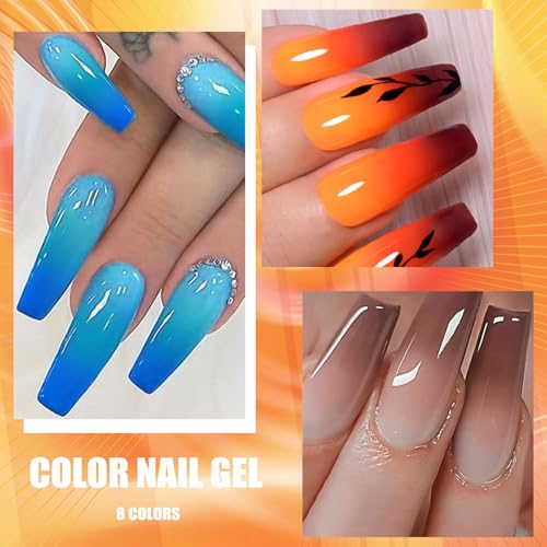 Set de 8 esmaltes de uñas gel cambio de color MEET ACROSS miniatura 7