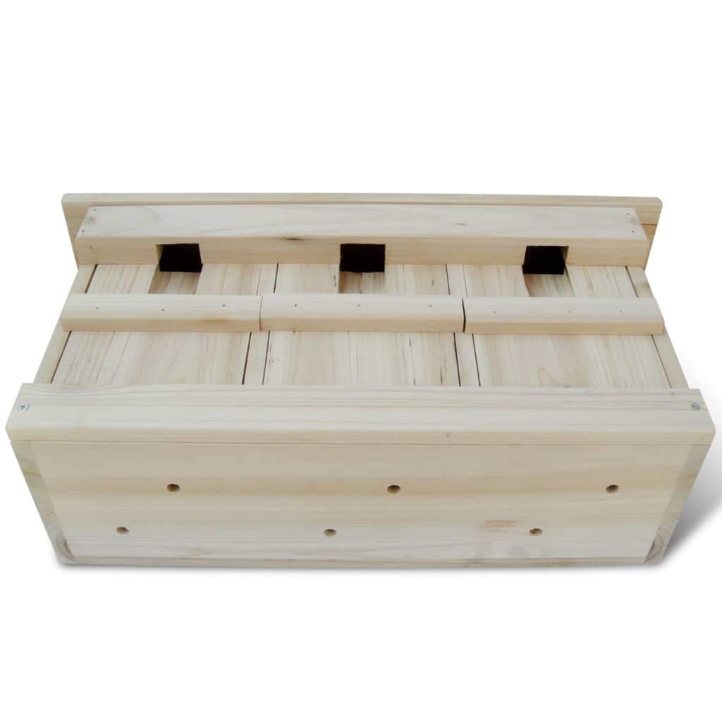 Homgoday Casa de Pájaros de Madera para 3 Parejas Reproductoras - Nido Natural y Seguro, Adecuado para Gorrones