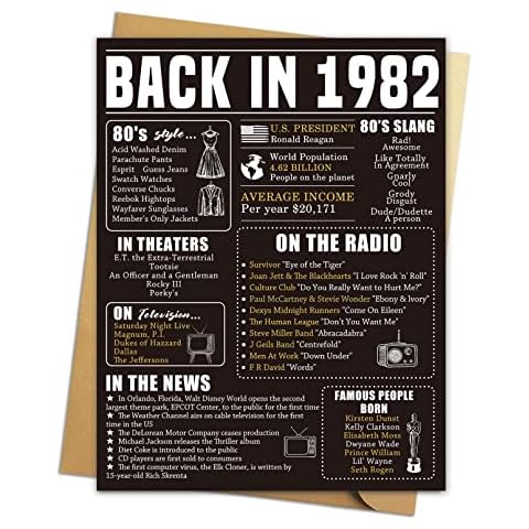 Chomerry Big 41st Birthday Card, Jumbo 41 Years Anniversary Card, 41st Birthday Party Card, Back in 1982 Cover