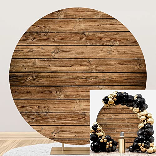Fondo redondo de madera rústica 220 cm para fotografía miniatura 1