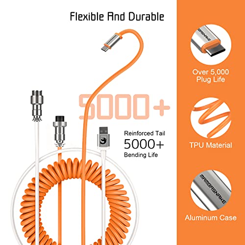 XINMENG X MAMBASNAKE C01 Coiled Keyboard Cable, Type-C to USB-A HyperSpeed Line with 8KHz Return Rate - Image 2