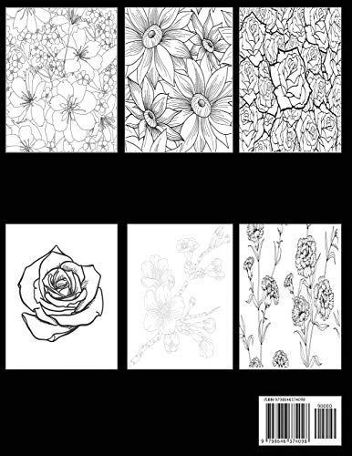 flower coloring book: large print easy activity coloring book for adult senior women