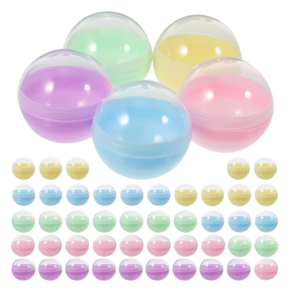 Zerodeko Semi-transparent Round Macaron Capsules 50pcs Empty Plastic Balls for Vending Machine Diy Toys