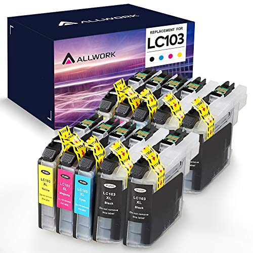 ALLWORK Compatible LC103XL LC101XL Ink Cartridge Replacement for Brother LC103 LC101 for Brother MFC J285DW J450DW J470DW J870DW J875DW J4510DW J4610DW J4710DW J6520DW J6720DW J6920DW (10 Color Packs)