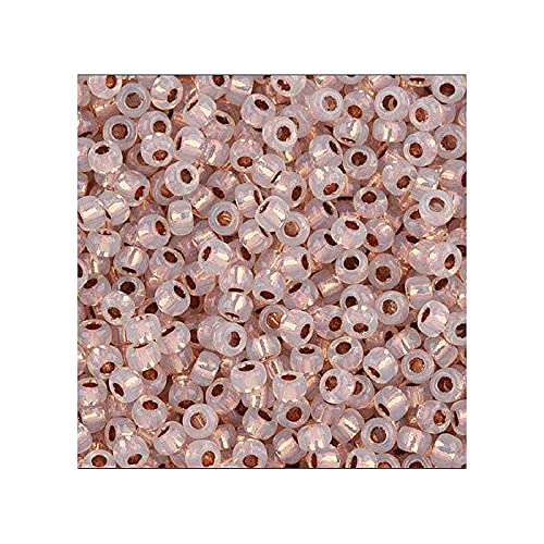 10 g TOHO Round Seed Beads Rocailles, Size 11/0, Copper Lined Allabaster (# 741), Japan, Glass โ image 1