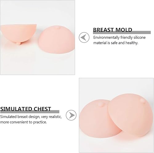 Miniatura 4 de EXCEART Practica la piel de silicona placa de pecho pechos falsos Mastectomía Prótesis Molde de pecho de silicona 3D Tatuaje de pecho Herramienta