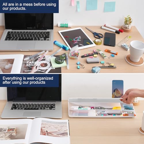 Image of Small Glass Desktop Whiteboard Dry-Erase-Board - Computer Keyboard Stand White Board Surface Pad with Aromatherapy, Desk Organizers with Accessories for Office, Home, School Supplies