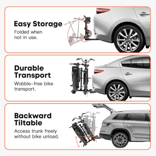 Image of CRAVOT E2 Plus Hitch E-Bike Rack with Integrated Ramp,200lbs Capacity